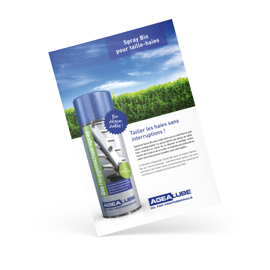 Brochure: Agealube spray Bio pour taille-haies